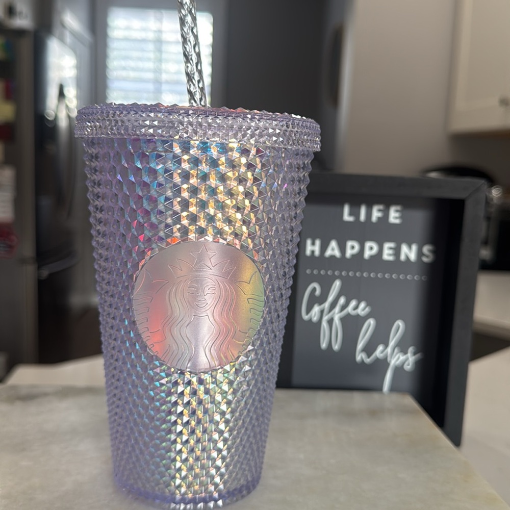 Starbucks Reusable Cold Cup 16 oz Iridescent Bling NWT
